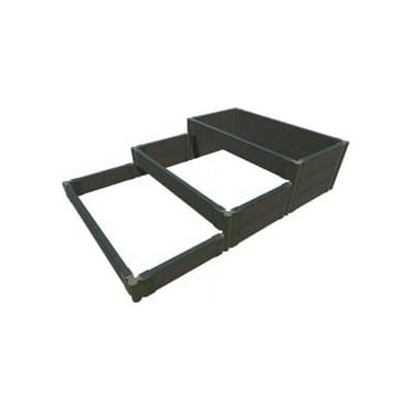 WEATHERED 2" TOOL FREE: 4 x 6 x 16.5' GARDEN RAISED BED (TERRACED)
