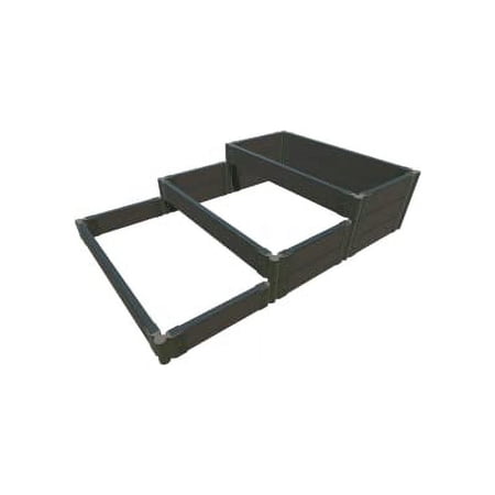WEATHERED 2" TOOL FREE: 4 x 6 x 16.5' GARDEN RAISED BED (TERRACED)