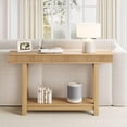 thumbnail image 5 of Fluted Wood Console Table – 2-Tier Narrow Sofa & Entryway Table – Rectangular Farmhouse Design with Shelf – Natural Wood Finish for Living Room, Hallway & Dining, 5 of 5