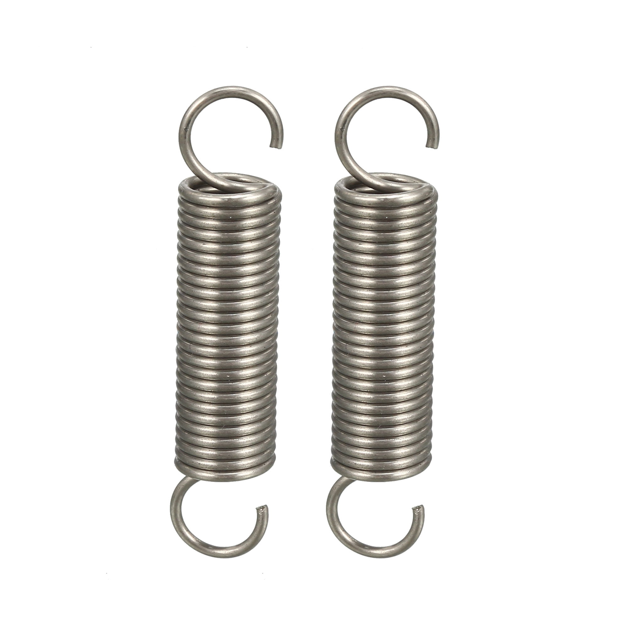 1.2x10x50mm Stainless Steel Small Dual Hook Tension Spring, 2pcs