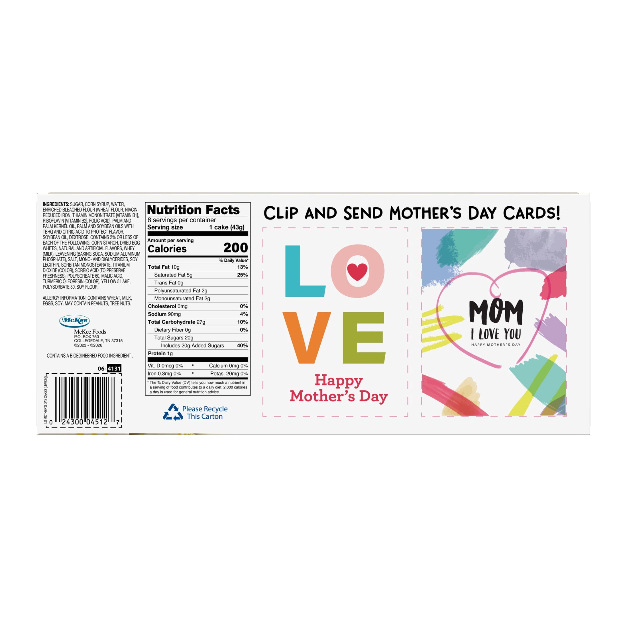 Snack Cakes, Little Debbie Family Pack Mother's Day Cakes® (Lemon)