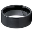 thumbnail image 2 of 9mm Tungsten Wedding Band Black Tungsten Carbide Ring Brushed Ring Flat Men & Women Comfort Fit, 2 of 3