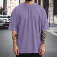thumbnail image 2 of Gunia Big And Tall T Shirts For Men Fashion Short Sleeve Tshirts Workout Oversize Pullover Solid Color Casual Tees Tops T Shirts For Men Purple 5Xl, 2 of 4