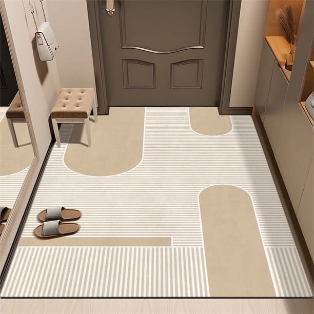 Xiao Hua Alfombra de baño antideslizante de felpa peluda, lavable a máquina, color caqui, 24 x 16 pulgadas