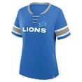 thumbnail image 2 of Women's Fanatics Blue Detroit Lions Redzone Draw Play Athena Lace-Up T-Shirt, 2 of 3