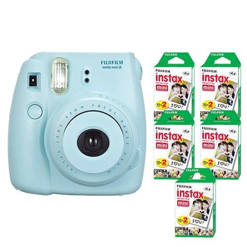 Fujifilm Instax Mini 8 Fuji Instant Film Camera Blue 100 Sheets Instant Film Walmart Com