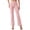 Pink, variant on Women's Casual Straight Leg Pants - Elastic Waist with Button Pockets - Polyester Spandex - Versatile for Work/Casual - S-XXL Sizes
