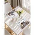 thumbnail image 5 of Rabbits Pine Cone Placemats Set of 4, Sweet Home Texture Farmhouse Grey Wooden Placemats for Dining Table, Place Mats for Kitchen Tabletop, Waterproof Wipeable Dining Table Mats Set, 5 of 9