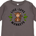 thumbnail image 4 of Inktastic Live Love Monkeys Boys or Girls Long Sleeve Toddler T-Shirt, 4 of 5