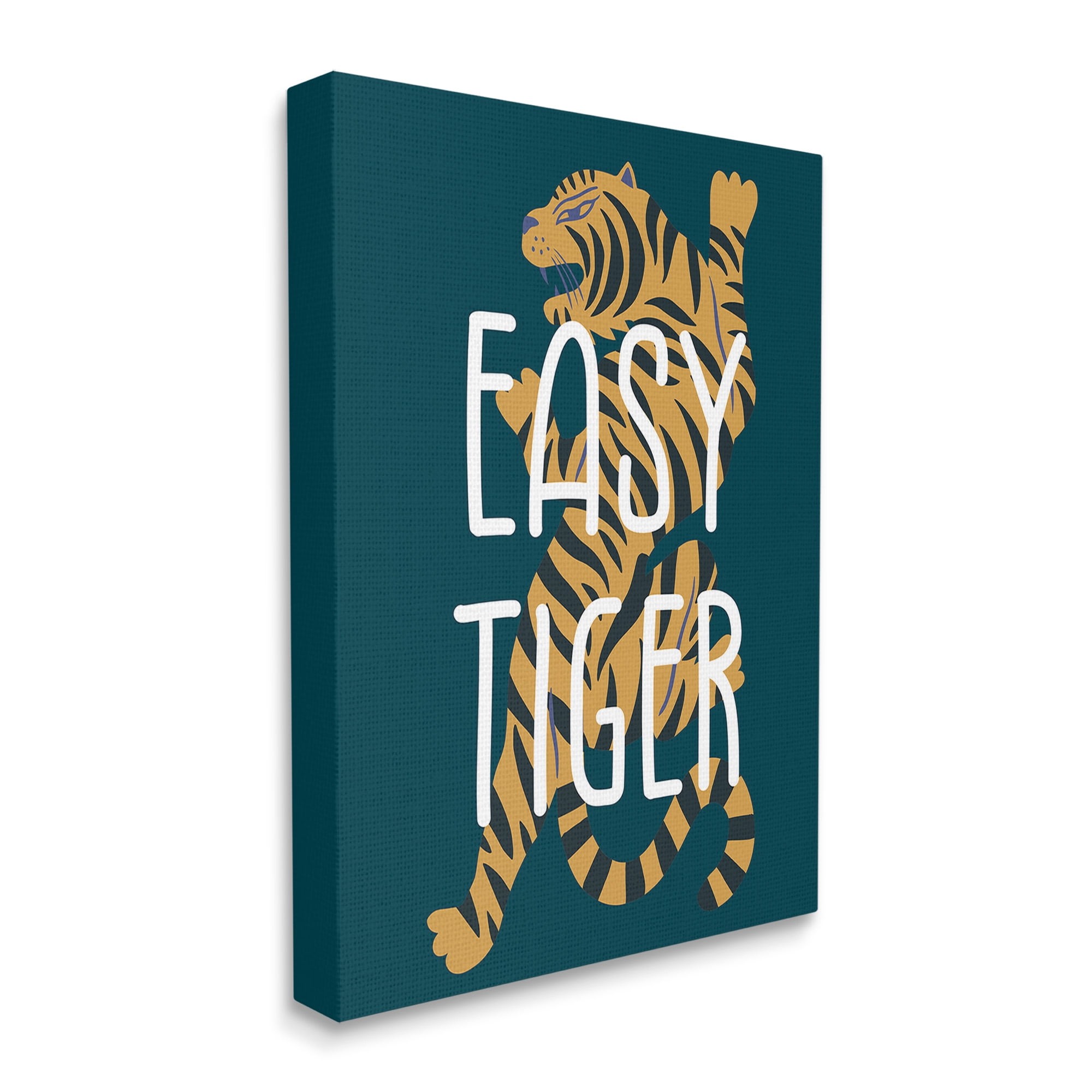 Stupell Industries Easy Tiger Phrase Animals & Insects Painting Gallery Wrapped Canvas Art Print Wall Art, 30 x 40