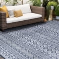 thumbnail image 6 of 6ft Round Water Resistant, Indoor Outdoor Rugs for Patios, Front Door Entry, Entryway, Deck, Porch, Balcony | Outside Area Rug for Patio | Navy, Moroccan | Size: 5'3'' Round, 6 of 6