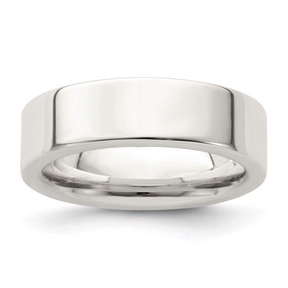 Auriga Fine Jewelry 925 Sterling Silver 6mm Comfort Fit Flat Wedding Band Ring Size 7 for Women