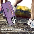 thumbnail image 6 of Zipper Wallet Purse Compatible with iPhone 15 Pro Crossbody Case with Strap Women Credit Card Holder Lanyard 6.1'' Kickstand Flip Leather (Purple, IP 15 Pro), 6 of 18