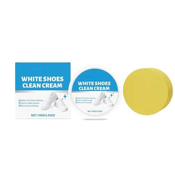 Shoe Cleaner, 2026 New Multi-Functional Cleaning And Stain Removal Cream, White Trainer Cleaner, Shoes Decontaminate Solid Paste, Shoe Cleaning Kit for Sneaker and Leather