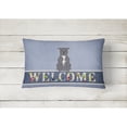 thumbnail image 2 of Carolines Treasures BB5627PW1216 Staffordshire Bull Terrier Blue Welcome Canvas Fabric Decorative Pillow, 12H x16W,, 2 of 3