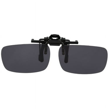 Polarized Rimless Rectangle Gray Lens Flip Up Clip on Sunglasses Eyeglass xwm25