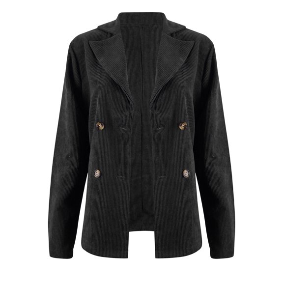 Vedolay Blazers for Women Long Sleeve Work Office Fashion Lightweight Jackets,Black 3XL