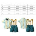 thumbnail image 3 of Ketyyh-chn99 Toddler Boys Summer Blazer Set Toddler Boy Clothes Formal Suit Wedding 2 Piece Outfit Boys Dress Shirt with Bowtie Overall Suspender Pants Kids Gentleman Sets Size for 2-3 Years,Blue, 3 of 9