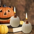 thumbnail image 6 of Thanksgiving Pumpkin Shaped Candles Cute Little Autumn Pumpkin Decorations Fall Scented Soy Wax Candles Halloween Thanksgiving Candle Gift（White）, 6 of 6