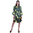 thumbnail image 3 of Moomaya Printed Womens Kimono Robes Short Satin Silk Bridal Robe Loungewear, 3 of 7