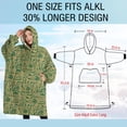 thumbnail image 4 of Oversized Wearable Blanket Hoodie,Green Bigfoot and Text Pattern Sherpa Blanket Hoodie with Super Pockets,Super Warm Fuzzy Pullover for Women & Men, 4 of 6