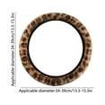 thumbnail image 3 of Faux Fur Steering Wheel Cover Leopard Print Elastic Grip Protector for Cars Trucks SUVs Winter Warm Driving Comfort Anti-Slip Universal Fit, 3 of 6