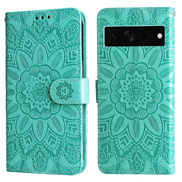 Funda tipo cartera GANGXUN para Google Pixel 7 Pro , diseño girasol, cuero PU, soporte, cierre magnético, tarjetero