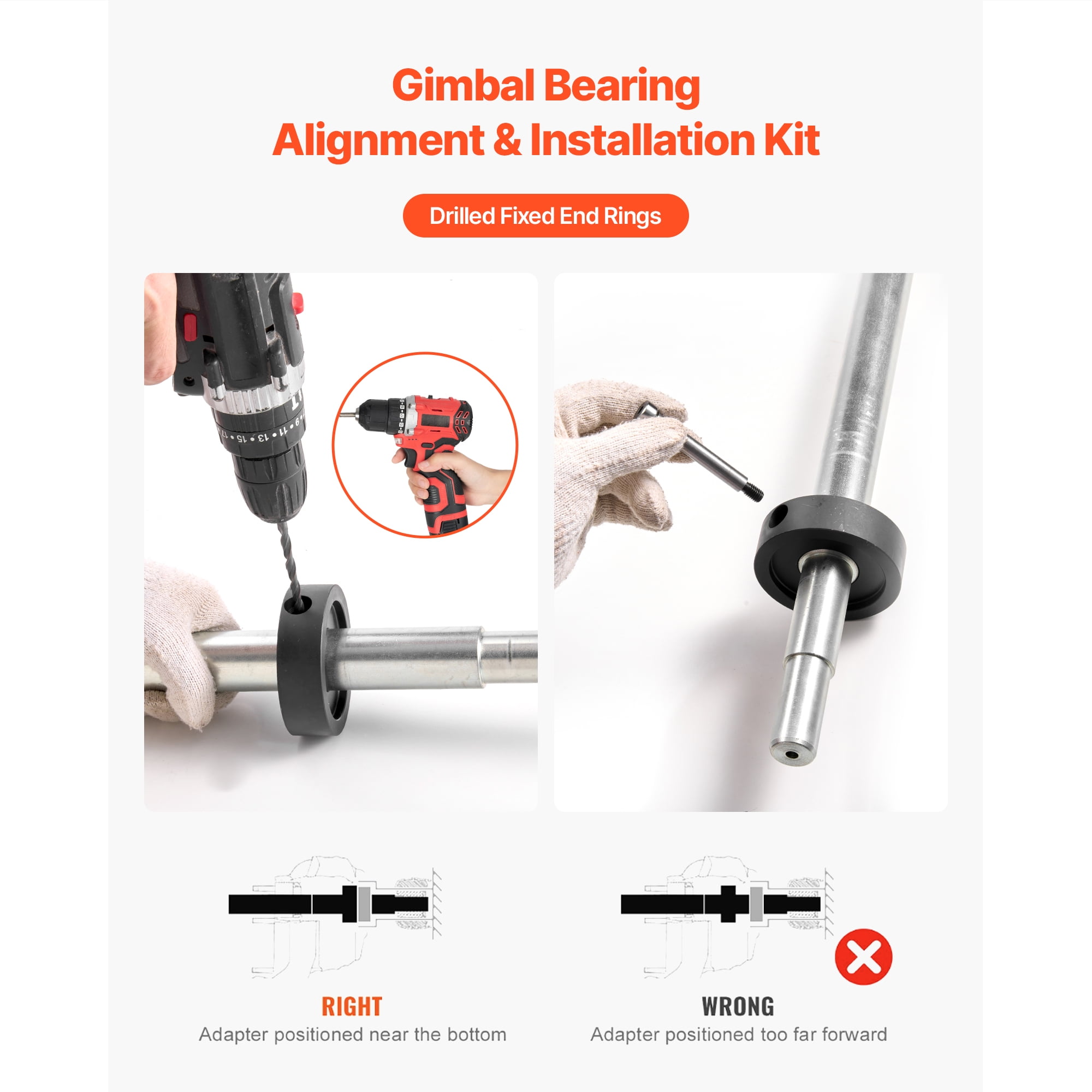 KFFKFF Marine Engine Alignment Tool & Gimbal Bearing Puller Set, Compatible with Mercruisers, OMC, Volvo Cobra Bell Housings, Includes Tools for Alignment, Bearing Removal, and Seal Installation
