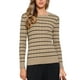 thumbnail image 1 of SWEATER CASUAL INSPIRE CHIC PARA MUJERES DE RAYAS CON CUELLO REDONDO HUECO TENDENCIA OTOÑO INVIERNO L MARRÓN, 1 of 5