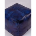 thumbnail image 6 of Solid Eco-Friendly Handmade Square Pouf 16"x16"x16" Vintage Blue Color BBBACPF37, 6 of 7