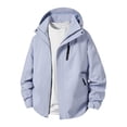 thumbnail image 2 of XUNKUSGA Rain Jacket Men Lightweight Windproof Waterproof Softshell Jacket with Chest Zipper Pocket Long Sleeve Full Zip Up Hiking Jackets with Hood for Golf Travel,Blue,S, 2 of 9