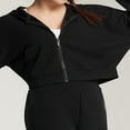 thumbnail image 4 of Women Waffle Workout Sports Jackets Solid Color Zip Yoga Track Hoodies, 4 of 5