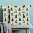thumbnail image 2 of Christmas Pillow Covers 16x16 Inch Set of 2 Green Christmas Trees Throw Pillows Case,Holiday Outdoor Decorative Farmhouse Winter Decor Cushion Covers for Home Sofa Bed Couch, 2 of 6
