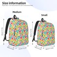 thumbnail image 2 of Disketp colorful easter eggs print Canvas Backpack Lightweight Travel Daypack Student Rucksack Laptop Backpack-Medium, 2 of 5
