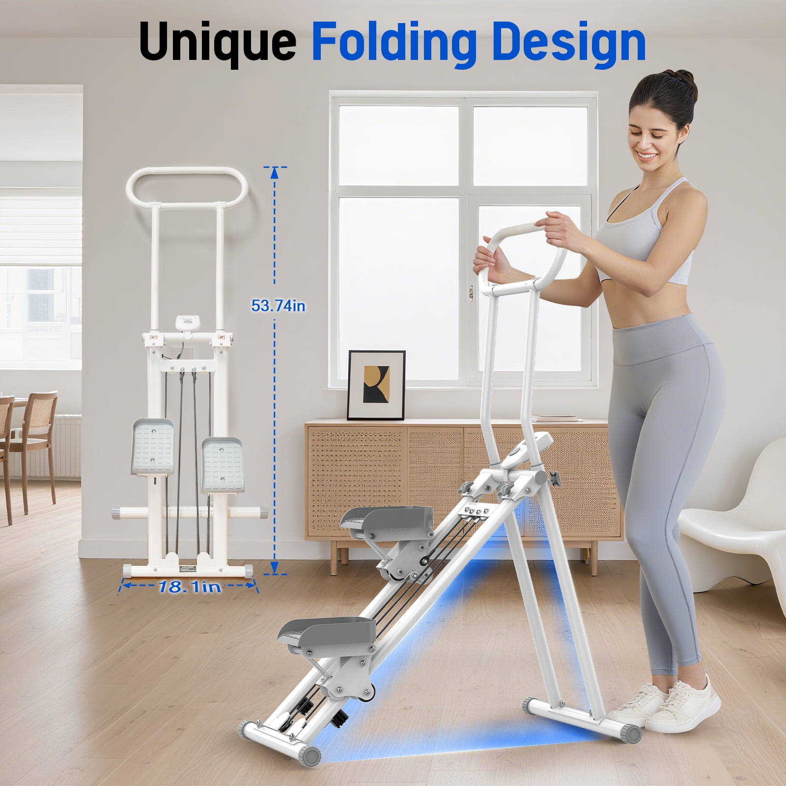 HXD-ERGO Vertical Climbing Machine, Stepper Pédale Portable Pliante, Cross Trainer avec Écran LCD pour Instruments, Entraînement à domicile, Gym, Guidon Réglable (Black/Blue HXD-ERGO Vertical Climbing Machine, Stepper Pédale Portable Pliante, Cross Trainer avec Écran LCD pour Instruments, Entraînement à domicile, Gym, Guidon Réglable (Black/Blue