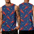 thumbnail image 2 of GrmtClth Tropical Tank Top For Men Tropical Fun Citrus Lobster Palm Graphic Loose Fit Holiday Beach Tank Tee Casual Outfit Paired With Soft Ocean Lines Yellow 3XL, 2 of 6