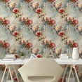 thumbnail image 2 of Ambesonne Vintage Floral Peel & Stick Wallpaper for Home, Renaissance Roses, 13"x72", Sepia Beige Blue, 2 of 5
