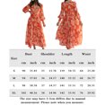 thumbnail image 2 of Vestido Vestido de línea A para mujer, vestido largo informal con estampado floral, elegante, con dobladillo grande y fluido Kuymtek Naranja T S para Mujer, 2 of 8