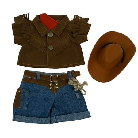 Cute Cowboy Outfit Teddy Bear Clothes 8 inch to 10 inch Build-a-bear and Make Your Own Stuffed Animals