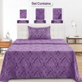 thumbnail image 5 of Lux Decor 3 Piece Twin XL Sheet Set, Brushed Microfiber Paisley Printed Bed Sheet Set with up to 16" Deep Pocket Fitted Sheet, Flat Sheet & Pillowcase - Easy Care (Purple), 5 of 9