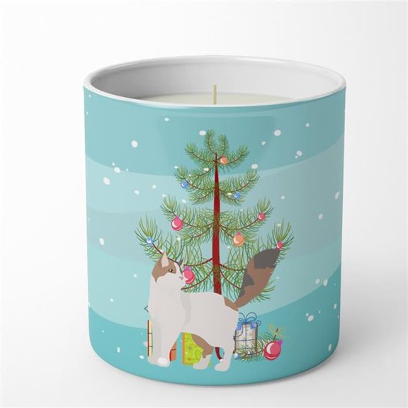 Carolines Treasures CK4733CDL 3.75 x 3.25 in. Unisex Turkish Van Cat Merry Christmas 10 oz Decorative Soy Candle
