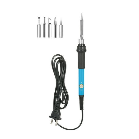 60W Electric Adjustable Temperature Welding Soldering Iron + 5 Replacement Soldering Tips Set