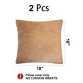 thumbnail image 4 of PiccoCasa 2Pcs Rectangle Viscose Velvet Solid Soft Throw Pillowcases, 18" x 18" Sand, 4 of 7