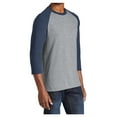 thumbnail image 4 of Yellow Rooster Men's Core Blend 3/4-Sleeve Raglan Tee Athletic Hthr/ Navy M, 4 of 6