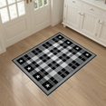 thumbnail image 3 of ODIKA 3'x5' Washable Throw Rug Stain Resistant, Low Profile, Non-Slip Plaid Under Vintage Checkered Print Doormat Layering Layered for Entryway, Kitchen, Mudroom, 3 of 7
