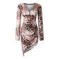 thumbnail image 4 of Floenr Womens Plus Size Maxi Dresses,Sexy V Neck Star Printed Slim Summer Dresses,Party Beach Ruched Leopard Print Floral Empire Waist Mini Dress, 4 of 8