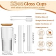 thumbnail image 2 of 2 Pack 22oz Glass Cups with Lids and Straws, Glass Tumbler with Straw and Lid, Mason Jar Drinking Glasses Iced Coffee Cup for Long Drinks, Water, Cocktail, Whiskey, Soda, 2 of 7