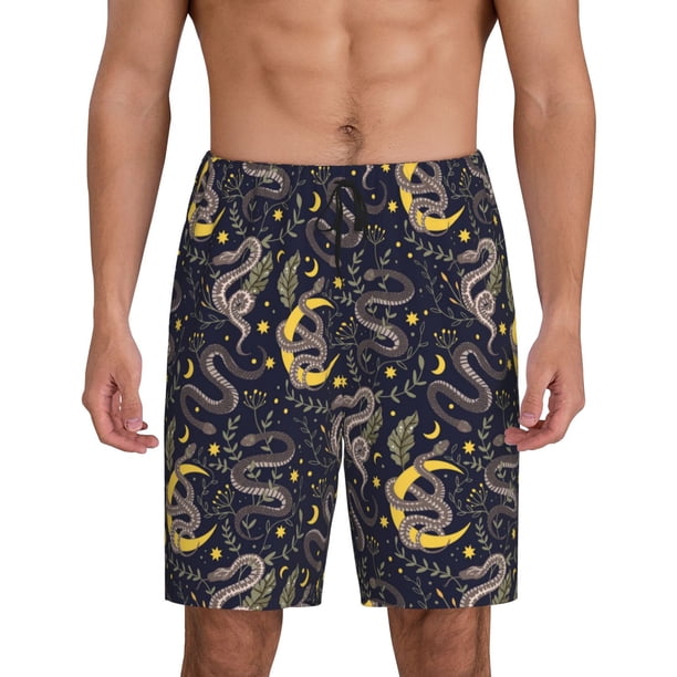 Fotbe Snake Sleep Pantalones Cortos de Pijama para Hombre, Ropa de Dormir, Pantalones de Pijama Cortos para Hombre-Small