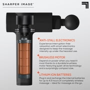 Sharper Image® Powerboost® Deep Tissue Percussion Massager 3.0, 5 Attachments, 6 Speed Settings, Black