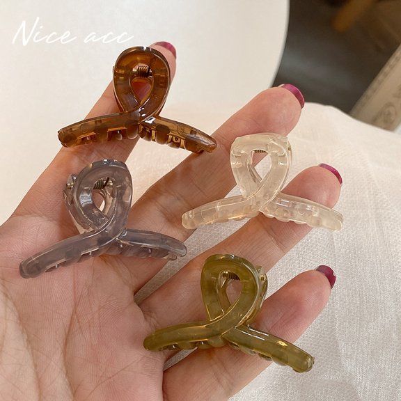 4pcs mini cute claw clip small girl hair claw semi transparent bangs side clip small shark clip women's hair accessory